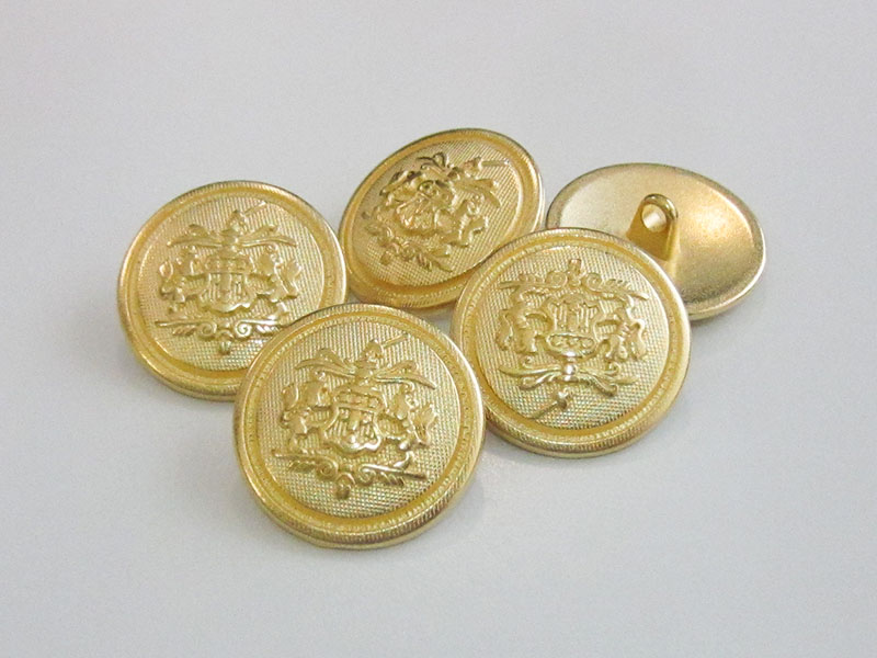 www.Knopfparadies.de - 4042go - Goldene Metallknöpfe mit Wappenmotiv