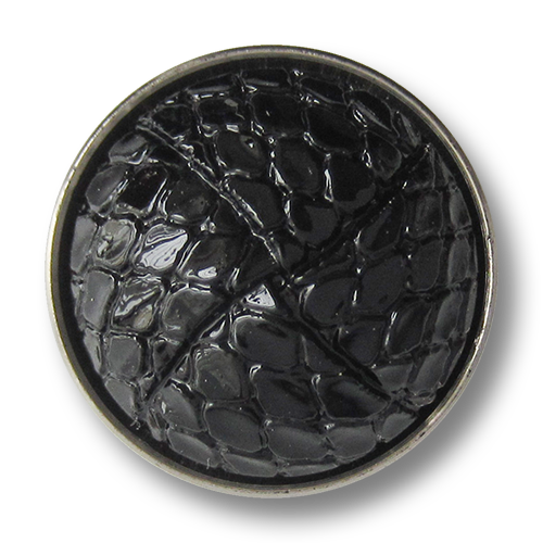 www.Knopfparadies.de - 4071ss - Exklusive silber schwarze Halbkugel Kunststoffknöpfe