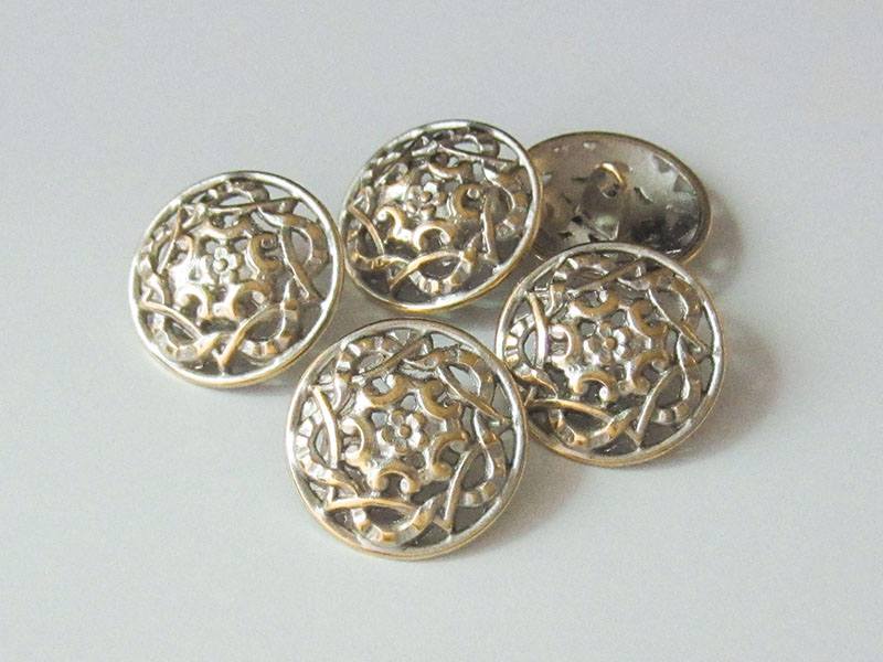 www.knopfparadies.de - 3180bi - Bicolor Metallknöpfe in gold- und silberfarben
