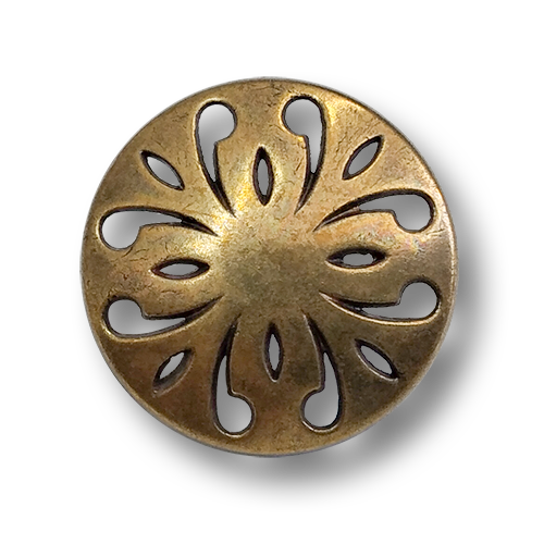 Hübsche, messingfarbene Metallknöpfe mit Durchbruchmuster