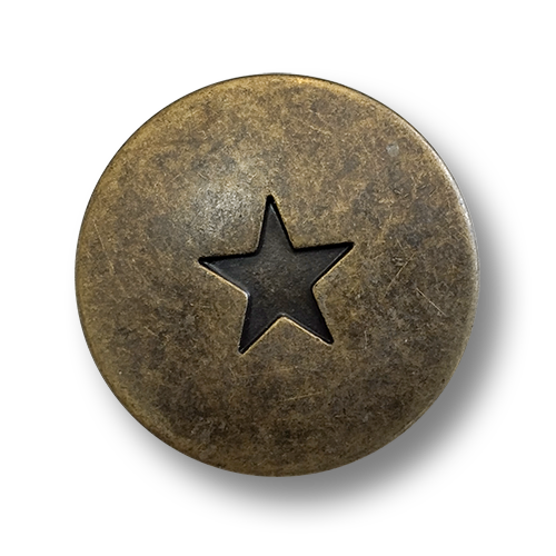 Altmessingfarbene Metallknöpfe, 5-zackiger Stern - Vintage Style
