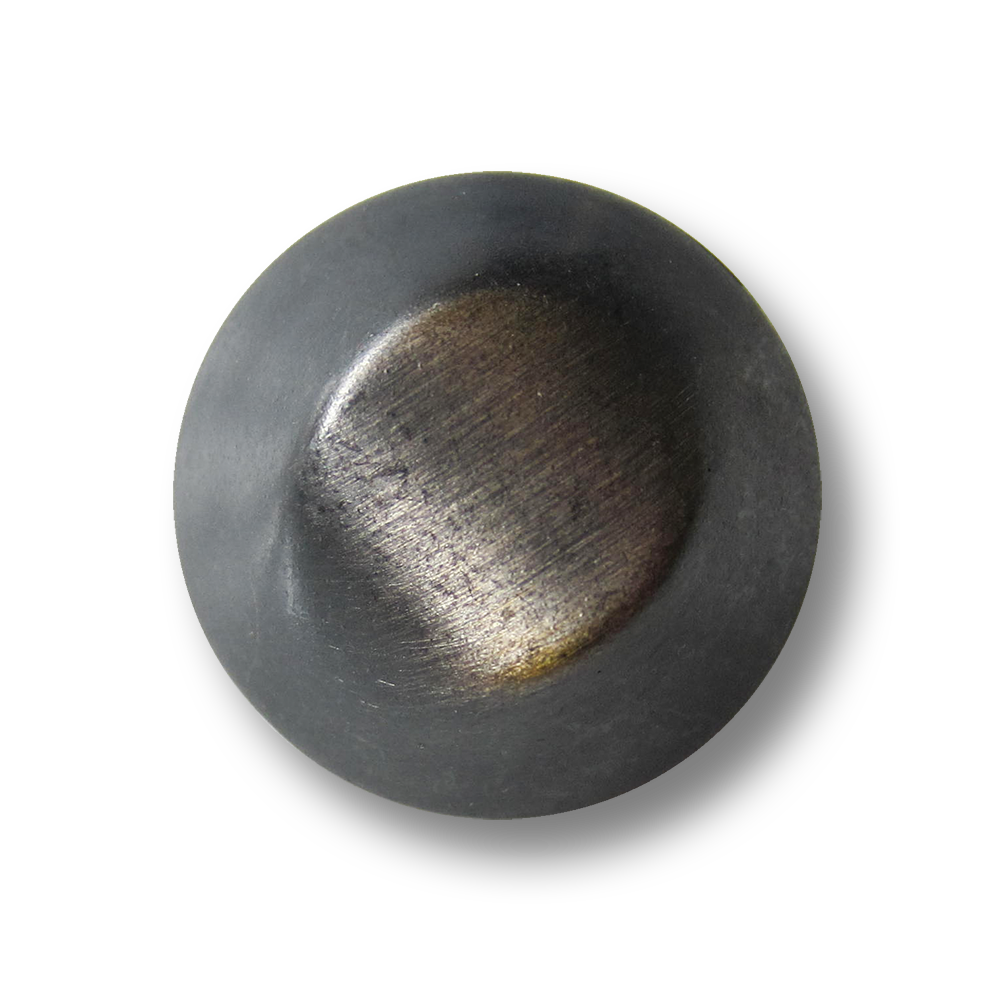 Stark gewölbter eisenfarb. Metall Knopf in Kegel Form