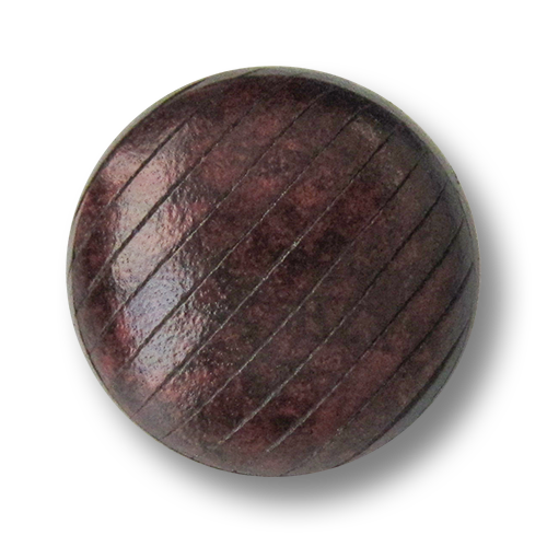 www.knopfparadies.de - 2626db - Dunkelbraune Lederknöpfe, deutlich gewölbt mit Metallöse