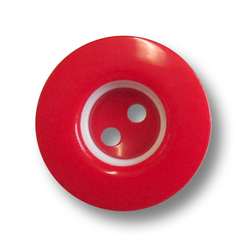 www.knopfparadies.de - 6004ro - Rot-weiße Kunststoffknöpfe