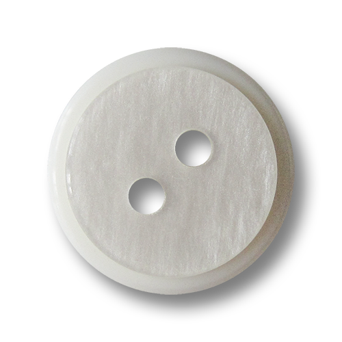 www.Knopfparadies.de - 4413wp - Elegante kleine perlmutt-weiße Zweilochknöpfe aus Kunststoff