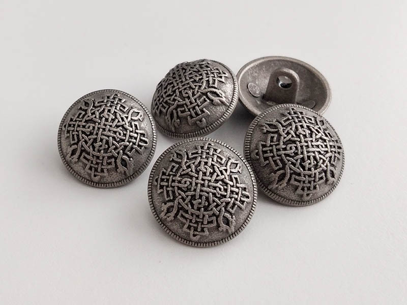 www.knopfparadies.de - 0854ei - Eisenfarbene Stegknöpfe aus Metall