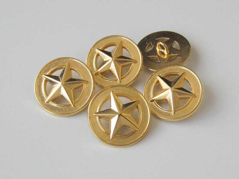 Goldfarbene Stern Metallknopf
