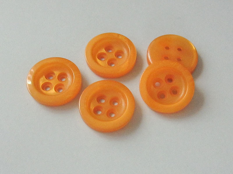 www.knopfparadies.de - 3031or - Napfförmige Kunststoffknöpfe in frischem Orange