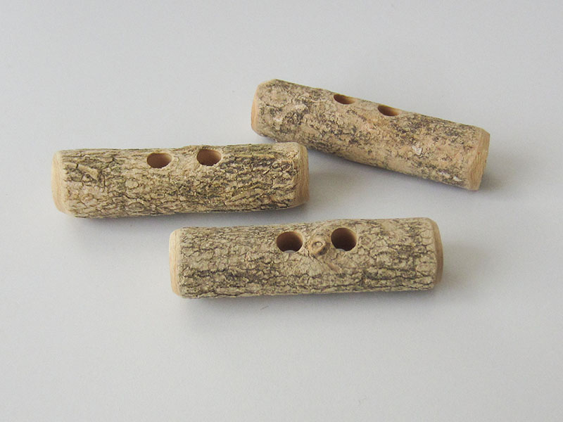 www.Knopfparadies.de - 1247ho - Originelle Holzknöpfe in Knebel Form