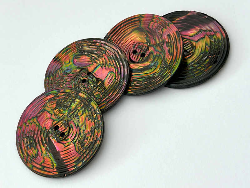 Exklusiver Abalone-Perlmutt-Knopf 44mm Vintage 60er Jahre