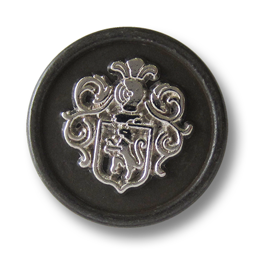 www.Knopfparadies.de - 1523es - Prächtige Wappenknöpfe aus Metall in Silber & Eisen