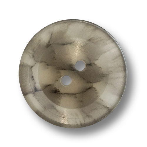 www.knopfparadies.de - 6307gr - Halbtransparent graue Kunststoffknöpfe mit zwei Löchern