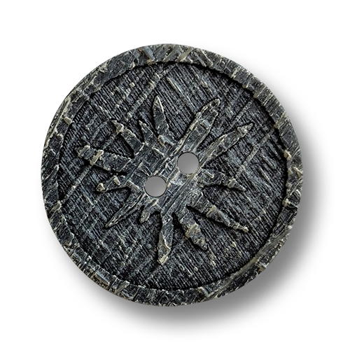 www.knopfparadies.de - 6386gr - Dunkelgraue Trachtenknöpfe aus Kunststoff