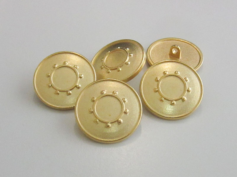 www.Knopfparadies.de - 2276mg - Goldene Ösenknöpfe aus Metall mit Sonne oder Kreis