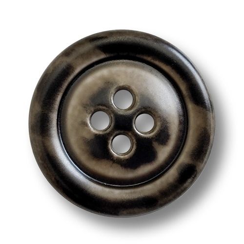 www.knopfparadies.de - 6167gr - Graubraune Kunststoffknöpfe, fast wie Lederknöpfe - B-WARE!