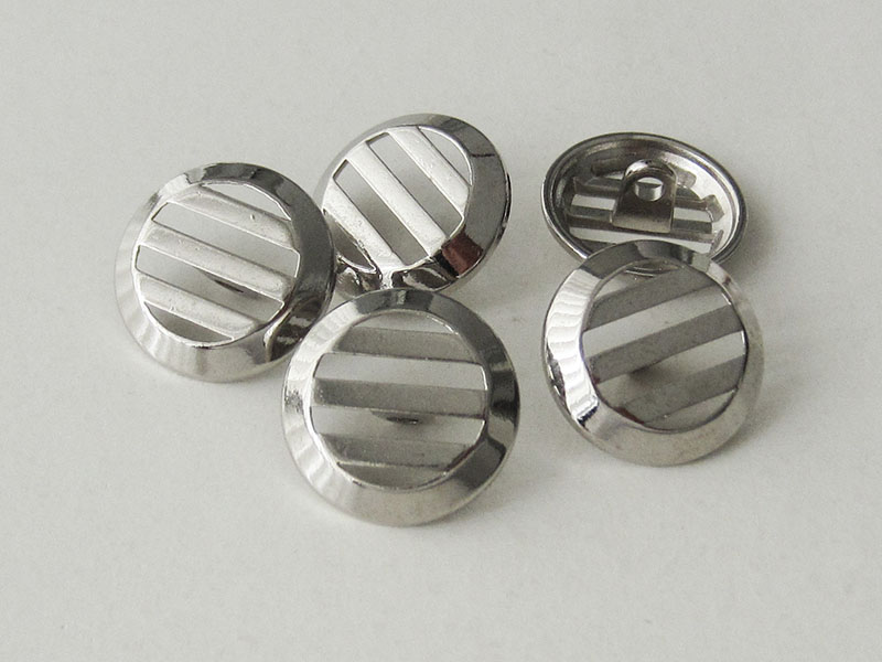 www.Knopfparadies.de - 4216si - Metallknöpfe mit Streifen Durchbruch