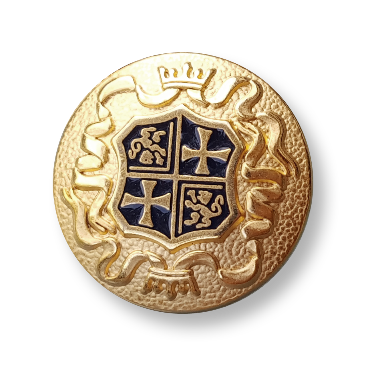 www.knopfparadies.de - 0954bg - Edle Metallknöpfe mit Wappen und Krone