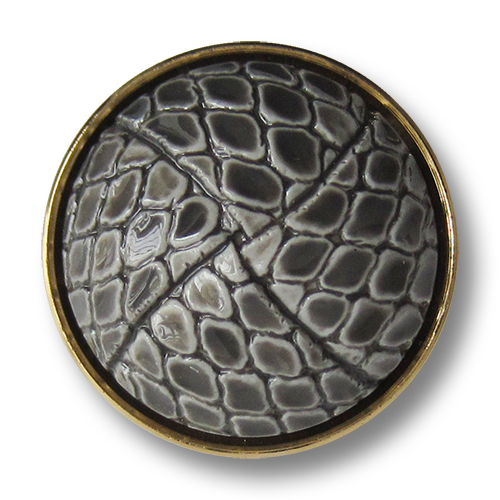 www.Knopfparadies.de - 4071gg - Exklusive gold graue Halbkugel Kunststoffknöpfe