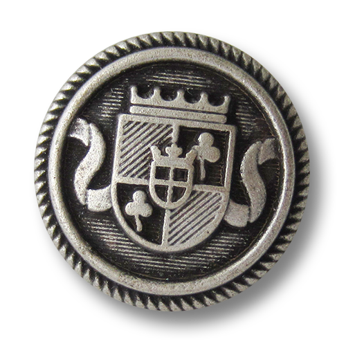 www.knopfparadies.de - 5754as - Blazerknöpfe aus Metall mit gekröntem Wappen