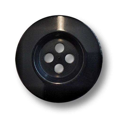 www.knopfparadies.de - 0339sc - Schwarze Mantelknöpfe mit vier Löchern