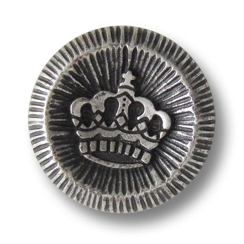 Altsilberfarbener Knopf mit Krone