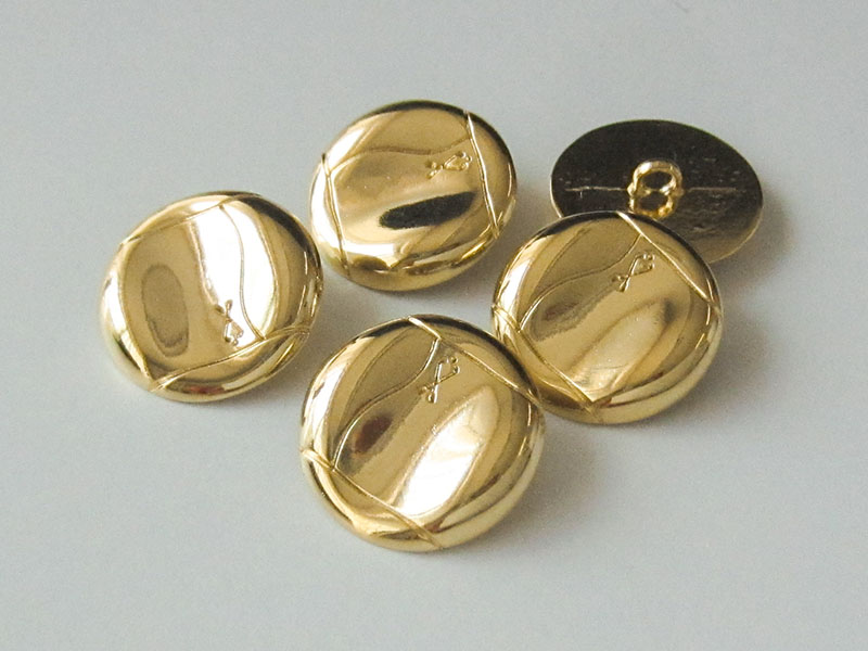www.knopfparadies.de - Goldfarbene Metallknöpfe mit Golfmotiv