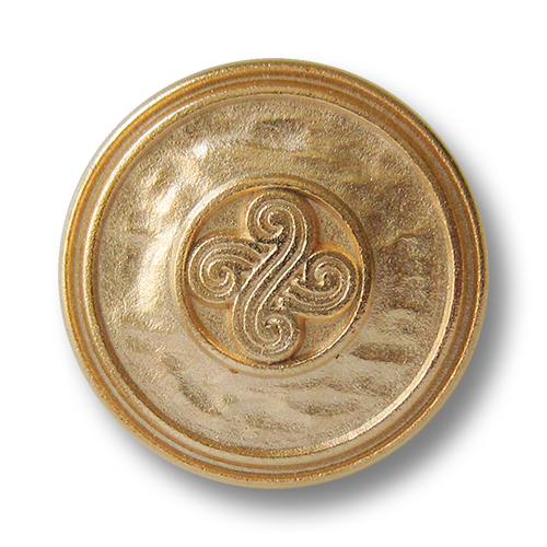 www.Knopfparadies.de - 3318go - Historisch wirkende goldene Metallknöpfe mit Symbol