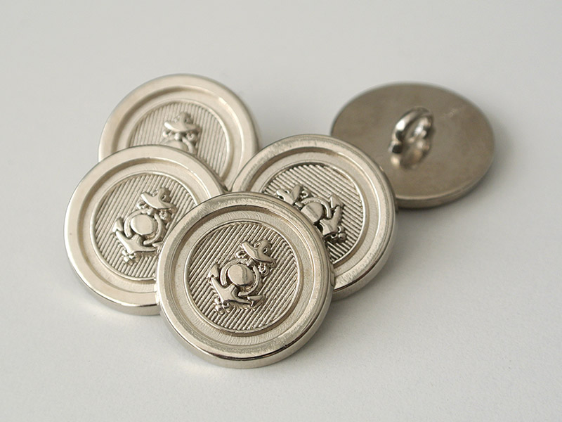 Metall Ösen Knopf mit Anker Motiv in Silberfarben