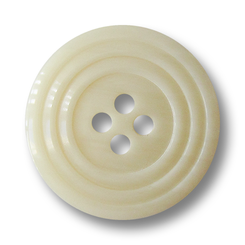 www.Knopfparadies.de - 4412nw - Kunststoffknöpfe mit Rillen Muster in Naturweiß