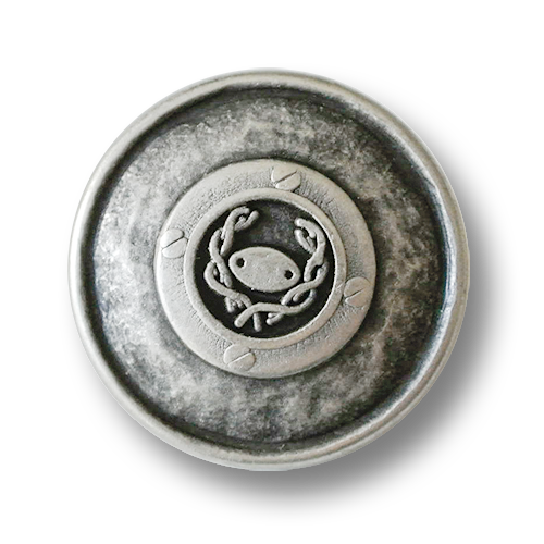 Schöner, altsilberfarbener Metallknopf