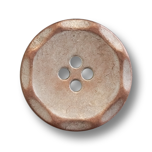 www.knopfparadies.de - 6515ks - Kupferfarbene Metallknöpfe mit vier Löchern