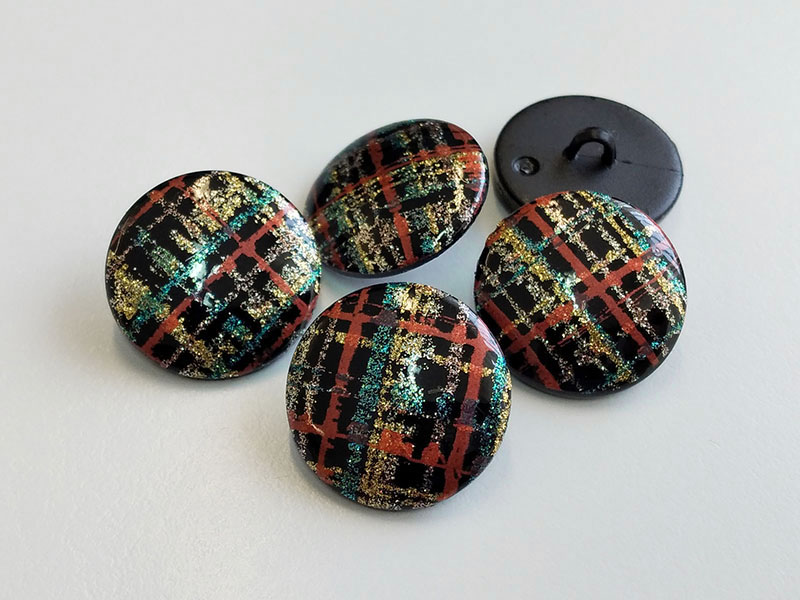 www.knopfparadies.de - 4448bu - HÜbsche Glitzerknöpfe aus Kunststoff