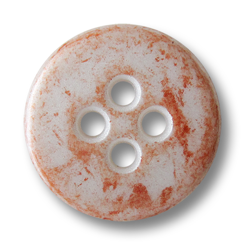 www.Knopfparadies.de - 1674or - Bildschöne perlmuttweiße Kunststoffknöpfe mit metallic orangefarbenen Sprenkeln