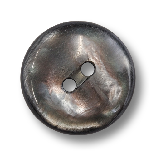 www.knopfparadies.de - 6191dg - Dunkelgrau schimmernde Mantelknöpfe aus Kunststoff