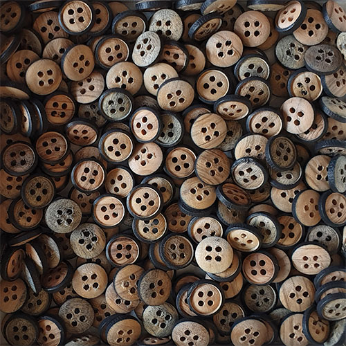 www.knopfparadies.de - d129ho - Kleine Hemdenknöpfe aus echtem Holz