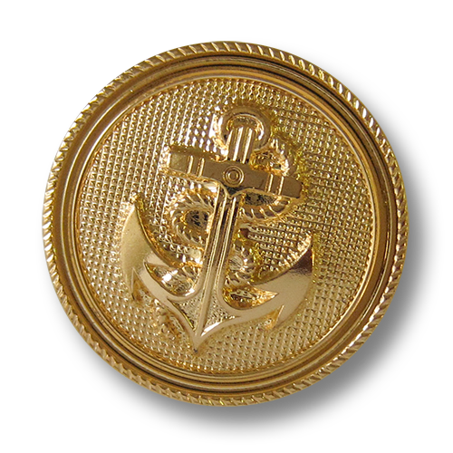 www.knopfparadies.de - 5916go - goldfarbene maritime Knöpfe mit Anker