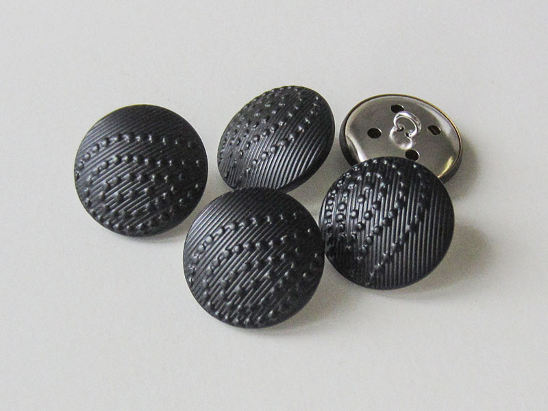 www.Knopfparadies.de - 5934sc - Attraktive Designerknöpfe aus leichtem Metallblech in Schwarz