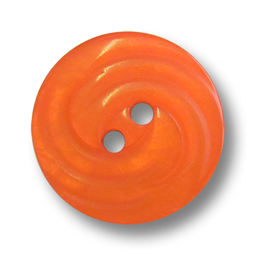 Sehr schöne perlmuttartig orangefarbene Zweiloch Kunststoffknöpfe mit Spirale