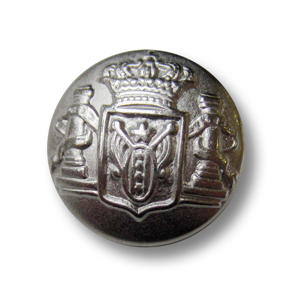 Majestätischer Wappen Metall Knopf mit großer Krone