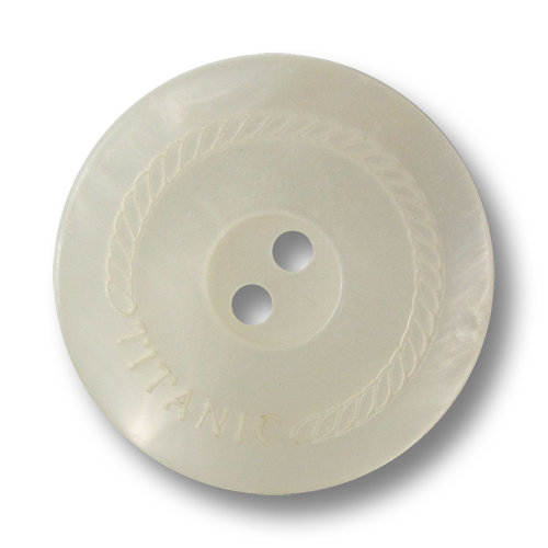 www.Knopfparadies.de - 3131pm - Weiße Zweiloch Kunststoffknöpfe in Perlmutt Optik mit maritimen Motiv