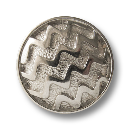 Silberfarbener Zick-Zack-Metallknopf