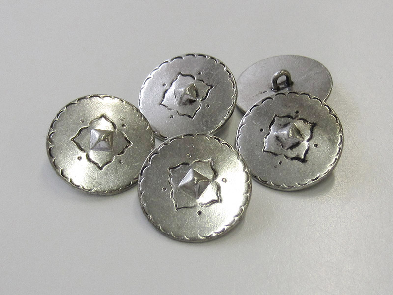 www.knopfparadies.de - 5919sg - Metallknöpfe mit ländlichem, traditionellem Motiv in Vintage Look