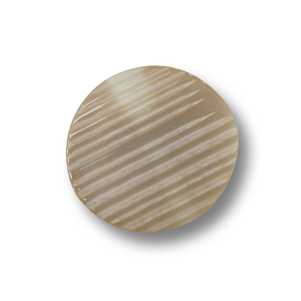 Kleiner perlmutt beige schraffierter Blusen Ösen Knopf