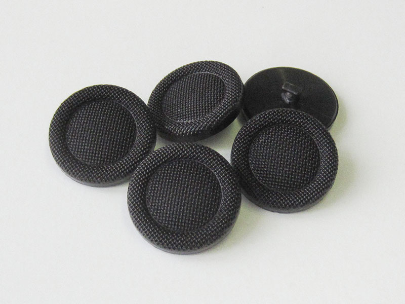 www.Knopfparadies.de - 3273sc - Elegante schwarze Kunststoffknöpfe in Posamentenoptik für Mäntel
