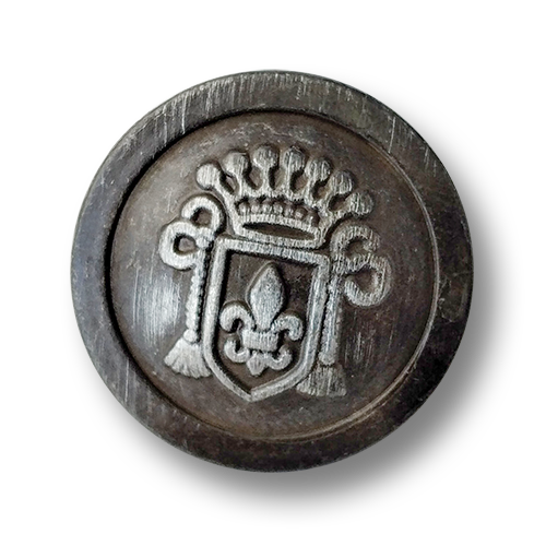 Edle eisenfarbene Metall Ösen Knöpfe mit Lilienmotiv
