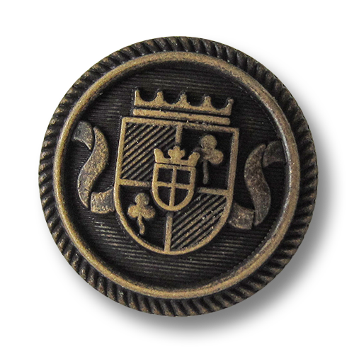 www.knopfparadies.de - 5754am - Blazerknöpfe aus Metall mit gekröntem Wappen
