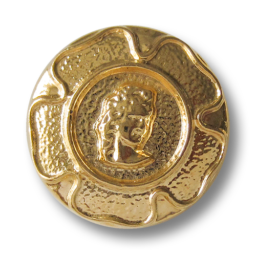 www.Knopfparadies.de - 4404go - Goldene Metallknöpfe mit historischem Motiv