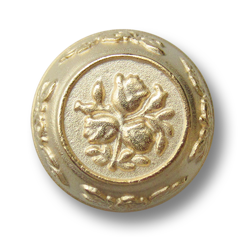 Goldfarbene Knöpfe mit Blumenmotiv