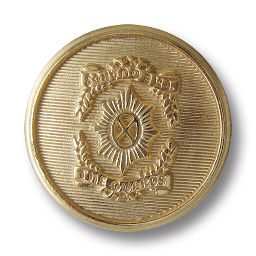 www.Knopfparadies.de - 1668go - Imposante goldene Wappenknöpfe aus Metall