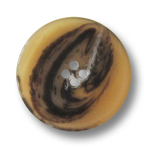 www.Knopfparadies.de - 4009bb - Elegante Kunststoffknöpfe in beige braun weiß melierter Hornoptik